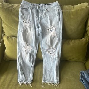 HOLISTER light wash low rise boyfriend, vintage stretch